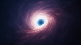 A dramatic 3D animation of a black hole with a glowing accretion disk and swirling singularity, set against a starry cosmic background inspired by physics concepts. - Powered by Shutterstock - Get 15% off with code: PIKWIZARD15