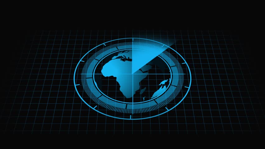 Earth Globe in Blue Radar Scope with Grid Background and Scanning Beam world. Digital earth globe with blue radar scope and scanning beam on grid in hd modern global tech concept - Powered by Shutterstock - Get 15% off with code: PIKWIZARD15