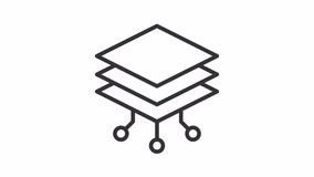 AI data organization ui icon line animation. Digital layers structure. Auto layout service. Web design automation animated user interface element isolated on white. HD video with alpha channel - Powered by Shutterstock - Get 15% off with code: PIKWIZARD15