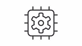 System integration ui icon line animation. AI technology for microprocessors. Computing network automation animated user interface element isolated on white. HD video with alpha channel - Powered by Shutterstock - Get 15% off with code: PIKWIZARD15