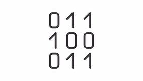 Binary code ui icon line animation. Value of data encoding convention. Programming. Computing technology development animated user interface element isolated on white. HD video with alpha channel - Powered by Shutterstock - Get 15% off with code: PIKWIZARD15