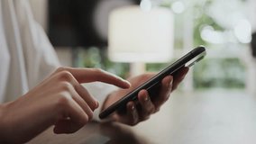 woman user holding mobile phone using smartphone browsing app internet businesswoman chatting cellphone typing message texting online business man delivery shopping sitting at home house. social media - Powered by Shutterstock - Get 15% off with code: PIKWIZARD15