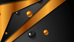 Golden and black abstract tech corporate motion background with glossy beads. Seamless looping. Video animation Ultra HD 4K 3840x2160 - Powered by Shutterstock - Get 15% off with code: PIKWIZARD15