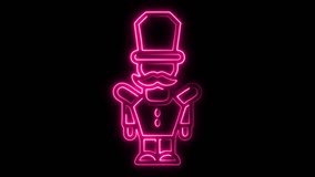 Add a playful touch to your holiday promotions with this vibrant pink neon nutcracker animation against a sleek black background. Perfect for festive digital displays. - Powered by Shutterstock - Get 15% off with code: PIKWIZARD15