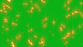 Golden Glowing Music Notes with Sparkles on Green Screen - Powered by Shutterstock - Get 15% off with code: PIKWIZARD15