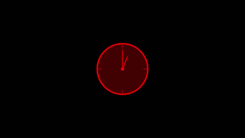 clock icon with moving arrows in 12 hour loop. Stopwatch animation on solid background with Alpha channel. - Powered by Shutterstock - Get 15% off with code: PIKWIZARD15