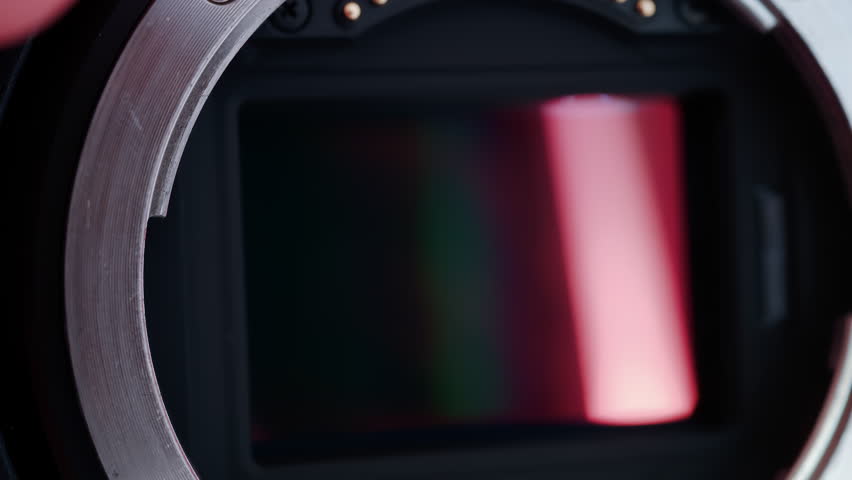Close up view of a digital camera lens