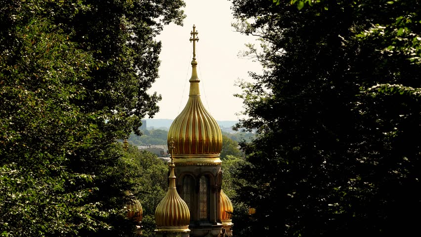 the russian orthodox church of wiesbaden germany 4k 25fps video