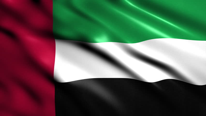 Waving realistic UAE flag animation video background