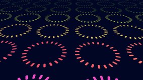 A vibrant and whimsical arrangement of colorful circles overlapping in a circular design, set against a dark background, creating a visually engaging and dynamic pattern - Powered by Shutterstock - Get 15% off with code: PIKWIZARD15