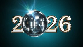 2026 Numbers with Spinning Disco Ball — New Year’s Eve Celebration Visual - Powered by Shutterstock - Get 15% off with code: PIKWIZARD15
