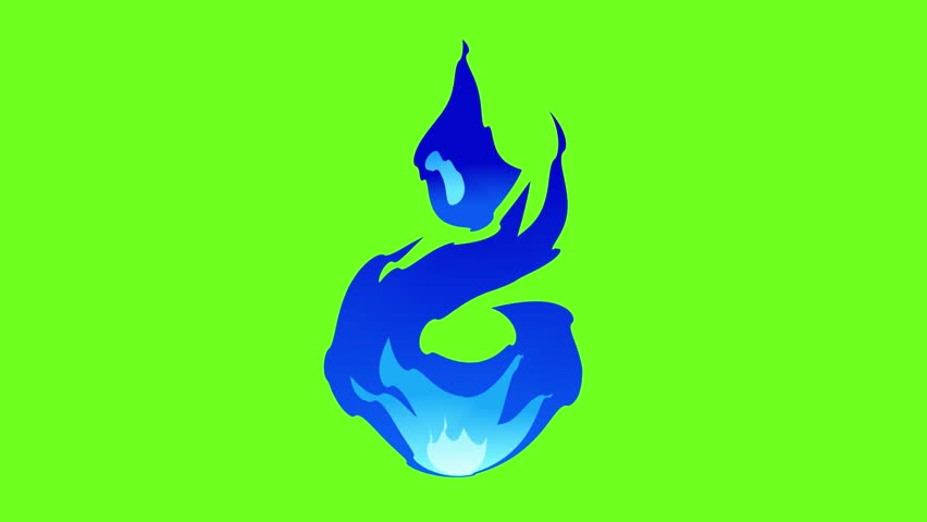 Swirling Magical Blue Flame Animation Element