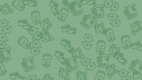 Light green background with financial icons. Suitable for business presentations, websites, and social media posts related to finance and economics. - Powered by Shutterstock - Get 15% off with code: PIKWIZARD15