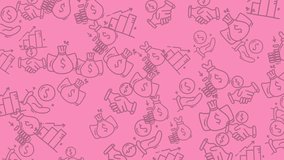 Money bag growth charts and handshakes pattern, ideal for financial presentations, investment materials, business reports, and banking promotions. - Powered by Shutterstock - Get 15% off with code: PIKWIZARD15