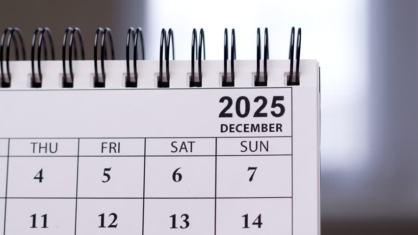Calendar January 2026. Close-up. Concept of deadline and planning for the new year.	