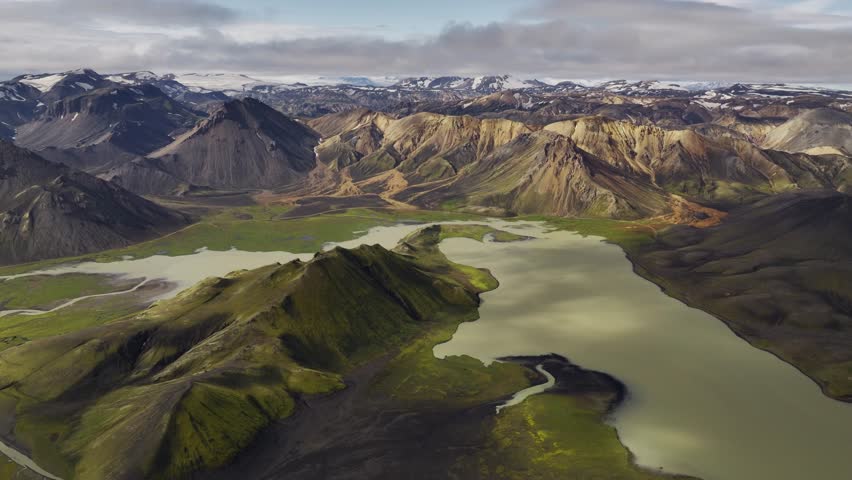 Aerial view of Landmannalaugar