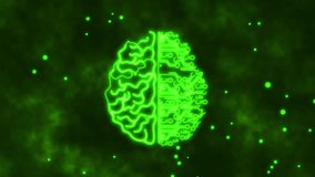 Animated Artificial intelligence , brain animation green, Human brain VS artificial brain 4k - Powered by Shutterstock - Get 15% off with code: PIKWIZARD15