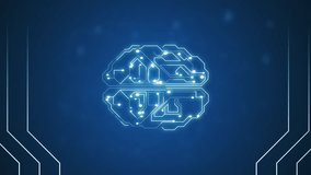 4k video where circular rotation polygonal brain shape of an artificial intelligence with lines and glowing dots and shadow over the dark blue background 4k - Powered by Shutterstock - Get 15% off with code: PIKWIZARD15