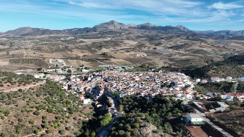 Aerial view of the municipality of Casabermeja in the province of Malaga, Andalusia