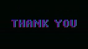 Dynamic Thank you text animation with vibrant RGB glitch effects and digital distortion on a black background. - Powered by Shutterstock - Get 15% off with code: PIKWIZARD15