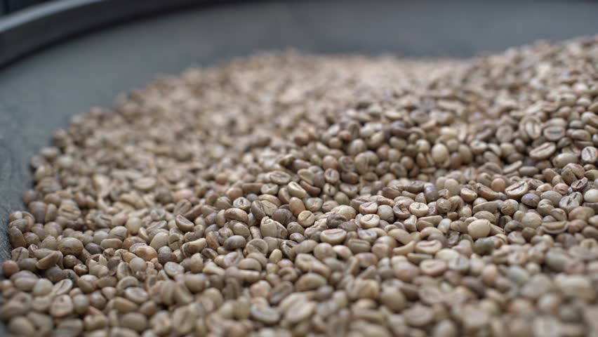 premium green coffee beans, sourced directly from Brazilian farms, roasting facility