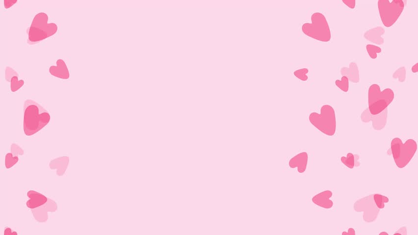 Pink hearts floating on the sides forming a border frame. The empty center is perfect for text or graphics. Ideal for Valentine's Day intros, titles, weddings, and romantic messages.