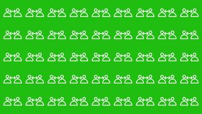 Green background with white social distancing icons pattern. Suitable for social media, health campaigns, posters, presentations, digital content, and print materials. - Powered by Shutterstock - Get 15% off with code: PIKWIZARD15