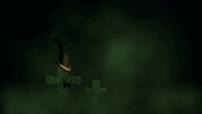 Witches hat in lonely graveyard with dark clouds background 4k animation - Powered by Shutterstock - Get 15% off with code: PIKWIZARD15