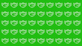 Bright green backdrop with scattered white face masks, perfect for healthcare, medical, virus, social distancing, and pandemic related designs.	
 - Powered by Shutterstock - Get 15% off with code: PIKWIZARD15