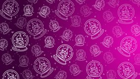 Doodle Snow Globe Seamless Pattern Loop 4K. Christmas and Winter Holiday Pink Background Animation - Powered by Shutterstock - Get 15% off with code: PIKWIZARD15
