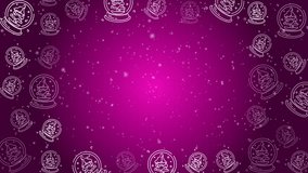 Doodle Snow Globe Seamless Pattern Loop 4K. Christmas and Winter Holiday Pink Background Animation - Powered by Shutterstock - Get 15% off with code: PIKWIZARD15