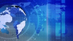 Animated world map graphic for broadcast news, featuring data visualization, dynamic infographics, and global information flow, ideal for journalism and media presentations. - Powered by Shutterstock - Get 15% off with code: PIKWIZARD15