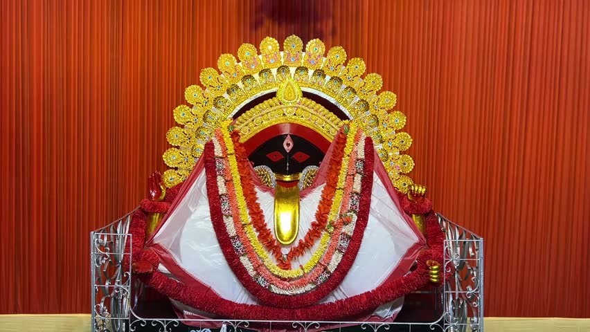 Replica of Kalighat Kali Maa at a Pandal in Kolkata 