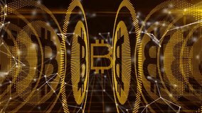 Dynamic digital animation of Bitcoin blockchain technology showing encrypted data, cryptocurrency symbols, and a global network representing secure modern financial systems. - Powered by Shutterstock - Get 15% off with code: PIKWIZARD15
