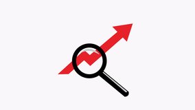 Red upward arrow and magnifying glass symbolizing growth and analysis. Perfect for financial reports, data analysis websites, or business presentations. - Powered by Shutterstock - Get 15% off with code: PIKWIZARD15
