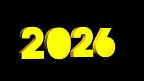 Luxury 3D Golden 2026 Year Spinning Loop Animation, Future New Year Gold Number Icon Rotating Motion Graphic, Premium Celebration Countdown Symbol, Shiny 2026 Date Event Trophy, Elegant - Powered by Shutterstock - Get 15% off with code: PIKWIZARD15