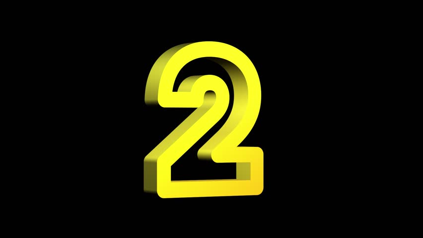 Luxury 3D Golden Number 2 Spinning Loop Animation, Second Place Gold Runner-Up Icon Rotating Motion Graphic, Premium Silver Medal Position Symbol, Shiny 2nd Ranking Award Trophy,