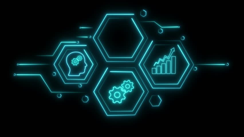 Digital Hexagonal Network with Icons for Skills and Growth abstract analytics - Powered by Shutterstock - Get 15% off with code: PIKWIZARD15