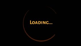 Animated glowing orange circular loading screen or buffering icon with "LOADING..." text in the center, indicating waiting, processing, or downloading. - Powered by Shutterstock - Get 15% off with code: PIKWIZARD15