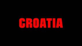 A 360-degree rotating animation of the word Croatia and the colors of the Croatia  national flag. This dynamic animation is perfect for video content. Alpha Channel with 4K. - Powered by Shutterstock - Get 15% off with code: PIKWIZARD15