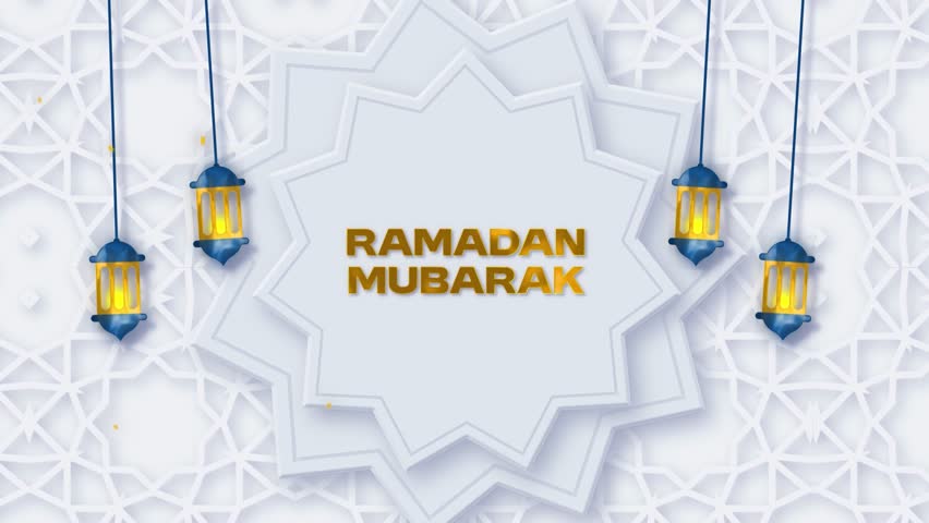 Clean Ramadan Greetings Message Animation