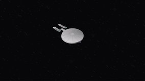 3D Sci-Fi Starship Cruising Through Space. Animation of a Futuristic Spacecraft with Warp Drive Effect. - Powered by Shutterstock - Get 15% off with code: PIKWIZARD15