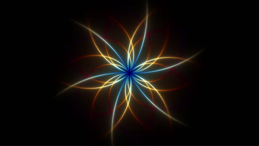 Abstract Neon Mandala: Rotating Multicolor Geometric Flower Animation - Powered by Shutterstock - Get 15% off with code: PIKWIZARD15