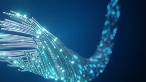 Fiber optic cables transmitting data, glowing blue light. High-speed internet, digital network, modern communication technology. Abstract background, global connection, future information transfer - Powered by Shutterstock - Get 15% off with code: PIKWIZARD15