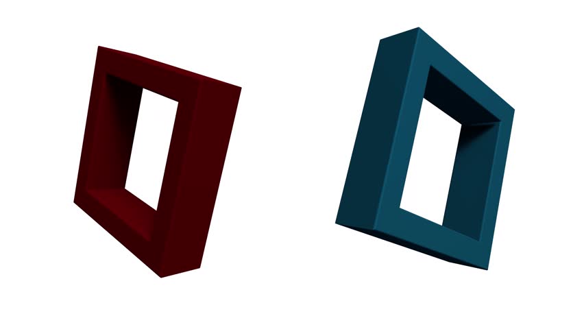 Frame rotation loop multi color 3d