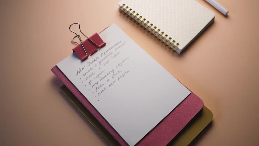 hand writing clipboard notes workspace