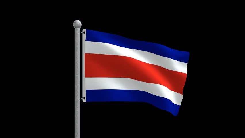 Seamless Animated Flag of Costa Rica 4K