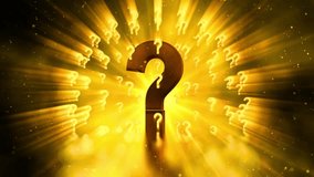 Golden question mark animation perfect for sparking curiosity and ideas. Use for educational content, quizzes, brainstorming, and innovative concepts. Dynamic and bright. - Powered by Shutterstock - Get 15% off with code: PIKWIZARD15