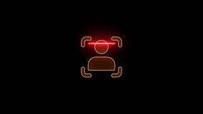 Orange Neon Human Scan Icon with Red Scan Line on Black Background technology digital - Powered by Shutterstock - Get 15% off with code: PIKWIZARD15