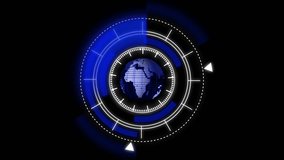 Rotating earth hud animation global network digital world futuristic corporate broadcast 4k. Global network digital world hud interface rotating earth animation abstract background 4k. - Powered by Shutterstock - Get 15% off with code: PIKWIZARD15